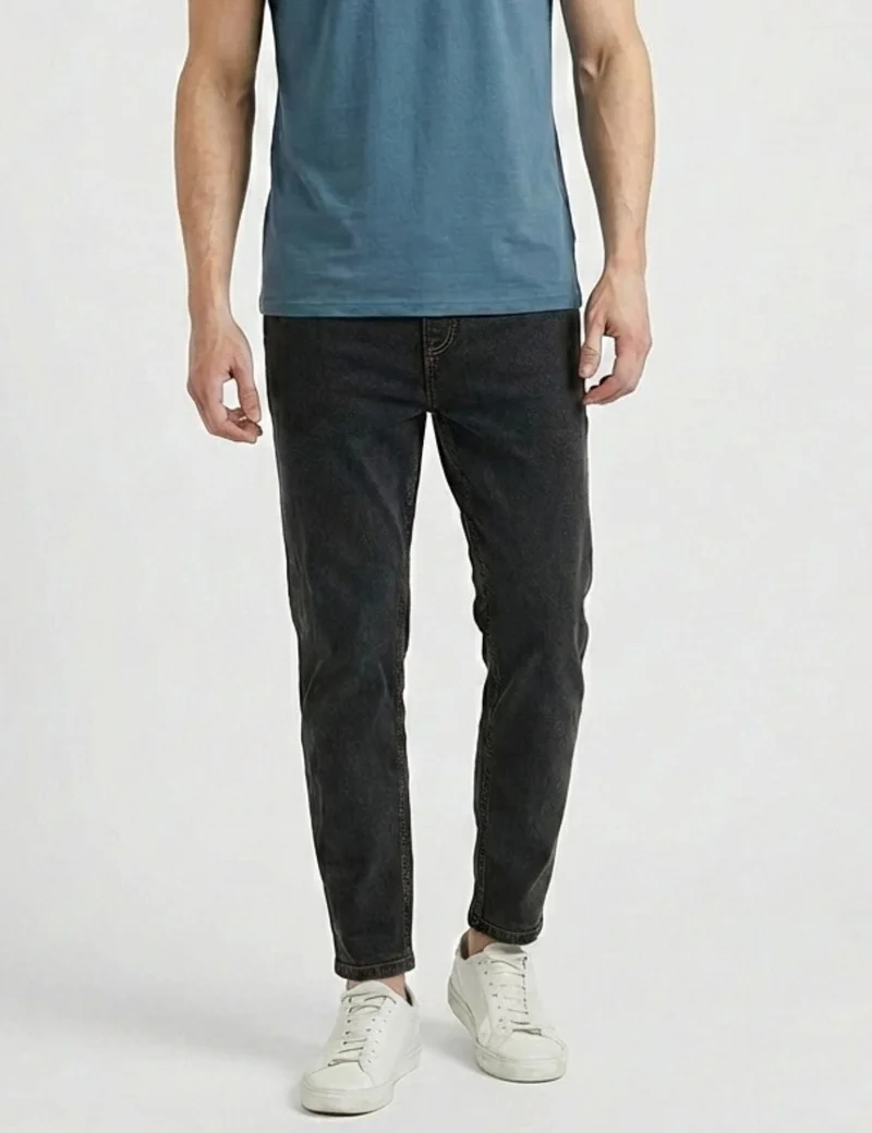 inkd جينز رياضي للرجال - متوسط الارتفاع | مزيج القطن | قماش قابل للتمدد| حزام الخصر المطاطي | تصميم كلاسيك 5 بوكيتيب | جينز للرجال